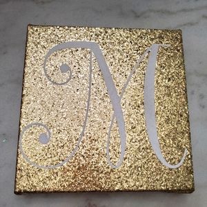 Gold Glitter Letter "M" Decor